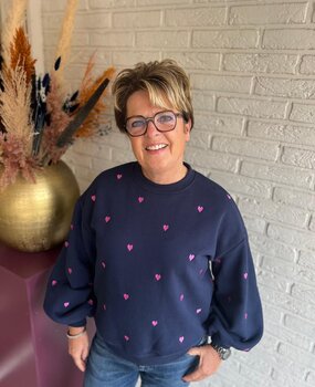 Ydence SWEATER HEARTS NAVY/FUCHSIA PURPLE Ydence SWEATER HEARTS NAVY/FUCHSIA PURPLE