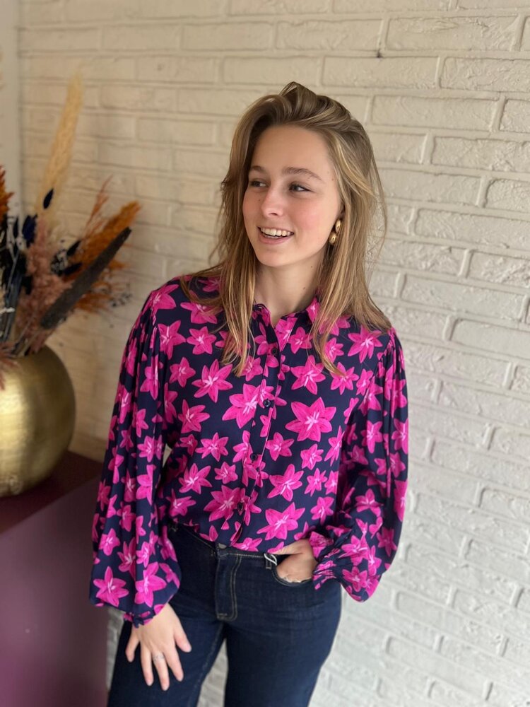 Ydence BLOUSE ALYSSA NAVY FLOWER Ydence BLOUSE ALYSSA NAVY FLOWER