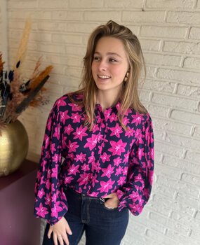 Ydence BLOUSE ALYSSA NAVY FLOWER Ydence BLOUSE ALYSSA NAVY FLOWER