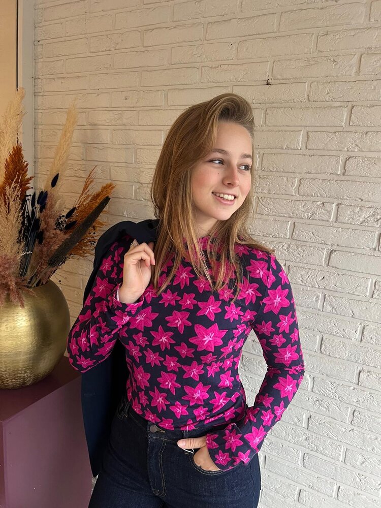 Ydence TOP VANYA NAVY FLOWER Ydence TOP VANYA NAVY FLOWER