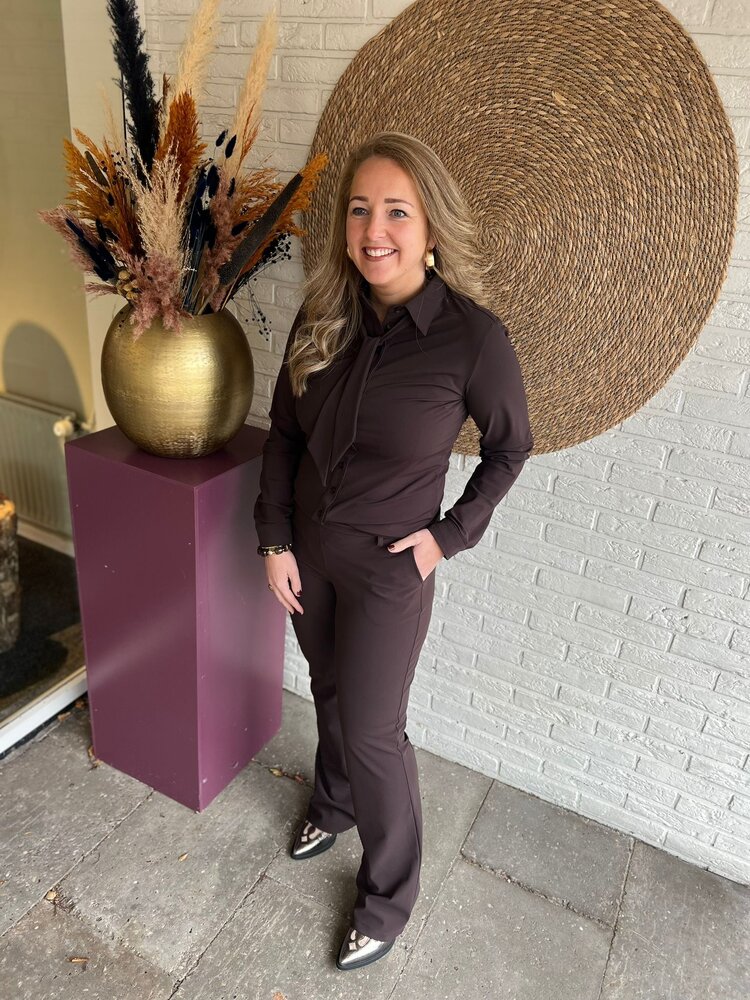 Mi Piace BROEK TRAVELSTOF BONDED 202633 ESPRESSO Mi Piace BROEK TRAVELSTOF BONDED 202633 ESPRESSO