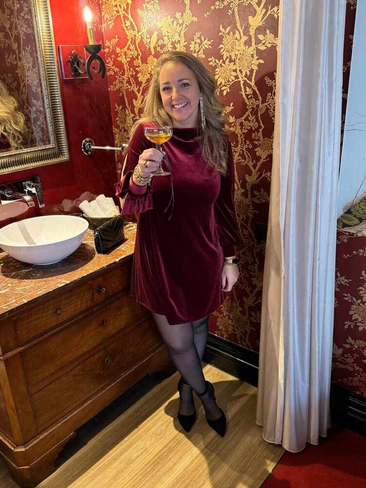 DRESS VELVET BURGUNDY ONE SIZE