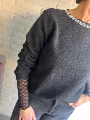 JDY JDYALVA LIFE L/S EMBELLISH PULLOVER KNT