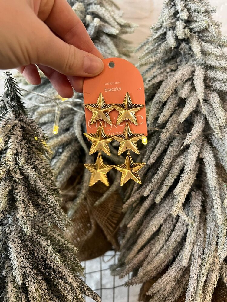 OORBELLEN STERREN GOUD/ZILVER