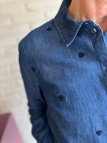 JDY JDYLOVE L/S EMBR SHIRT WVN DIA MEDIUM BLUE DENIM