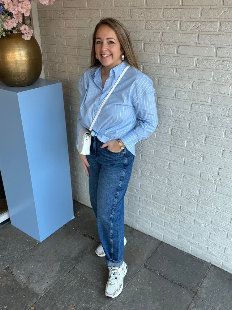 JDY JDYMIO L/S LUREX LOOSE SHIRT WVN NOOS CHAMBRAY BLUE