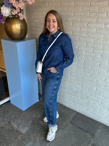 JDY JDYLOVE L/S EMBR SHIRT WVN DIA MEDIUM BLUE DENIM