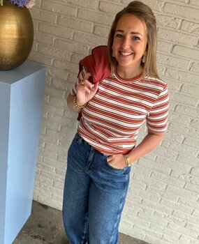 ICHI IHMIRA SS3 RED MULTI STRIPE