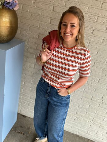 ICHI IHMIRA SS3 RED MULTI STRIPE