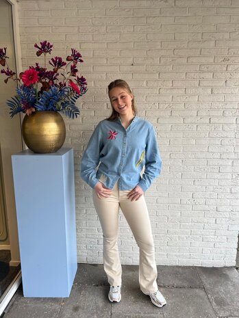 ICHI IHTULLE SH LIGHT BLUE WASHED