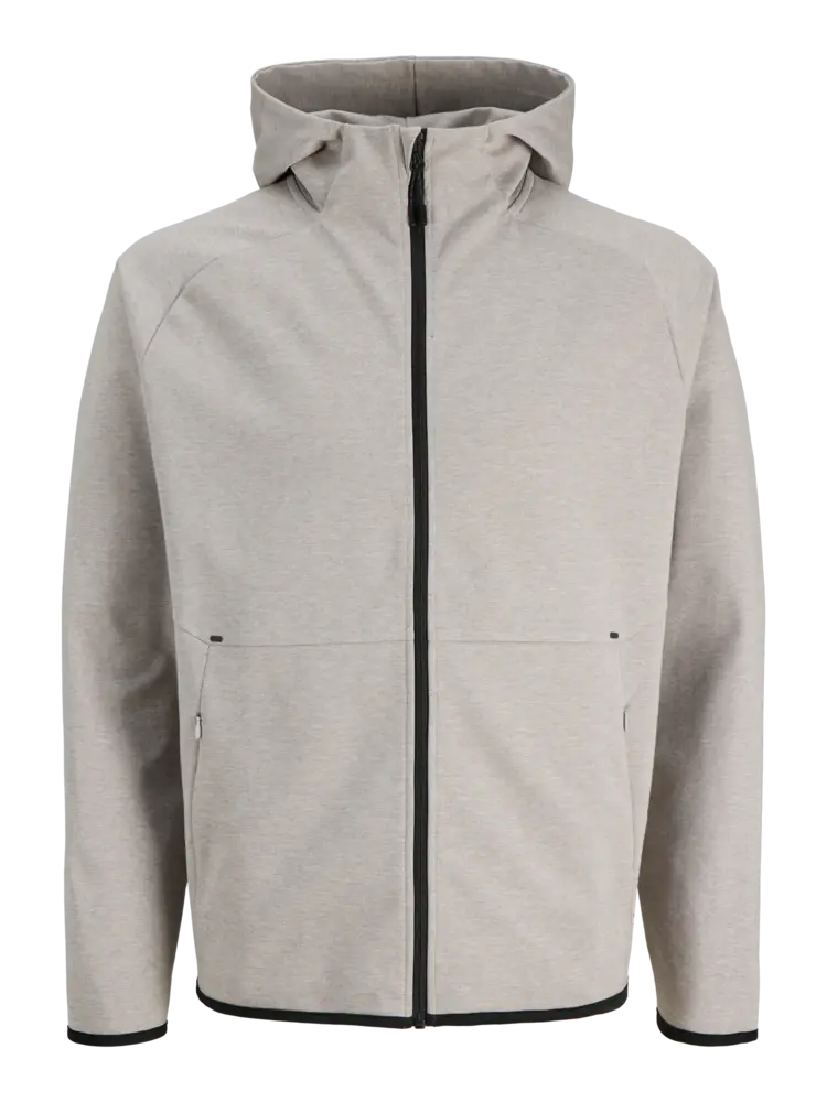 Jack en Jones JJEBASE SWEAT ZIP HOOD SN LIGHT GREY MELANGE