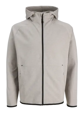 Jack en Jones JJEBASE SWEAT ZIP HOOD SN LIGHT GREY MELANGE