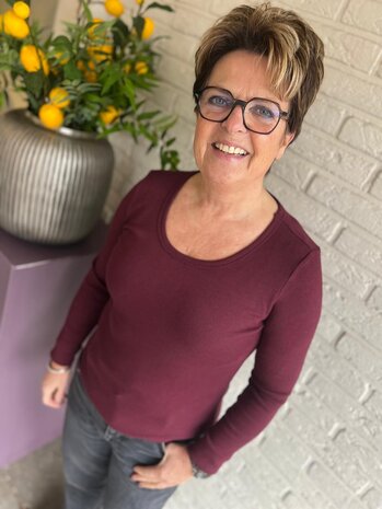 Cup Of Joe Denim SHIRT DORA BURGUNDY