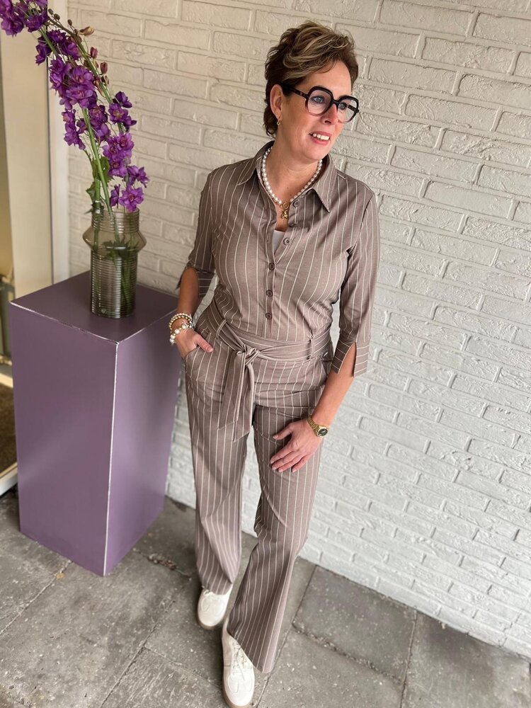 Mi Piace JUMPSUIT 202154 HEAVY CLASSIC STRIPE PRINT FALCON