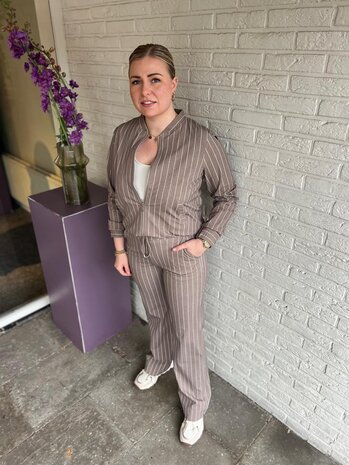 Mi Piace BROEK TRAVELSTOF 202136 HEAVY CLASSIC STRIPE PRINT