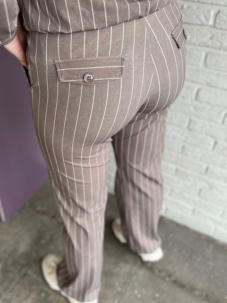 Mi Piace BROEK TRAVELSTOF 202136 HEAVY CLASSIC STRIPE PRINT