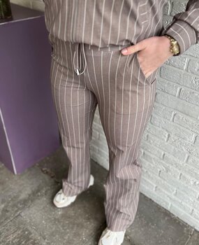 Mi Piace BROEK TRAVELSTOF 202136 HEAVY CLASSIC STRIPE PRINT