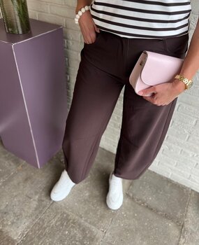 Mi Piace BROEK TRAVELSTOF 202761  BONDED ESPRESSO