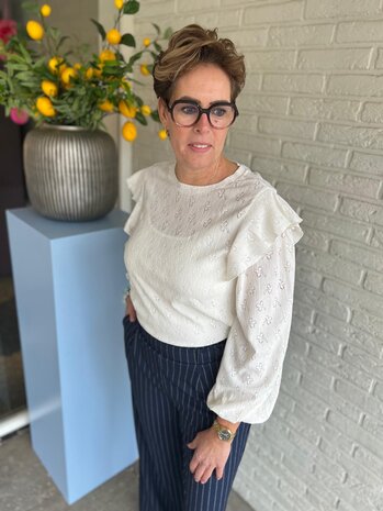 JDY JDYLOLLIE LIFE L/S FRILL TOP JRS