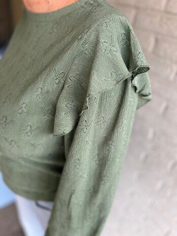 JDY JDYLOLLIE LIFE L/S FRILL TOP JRS