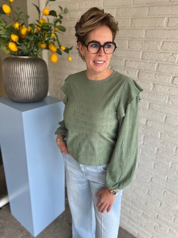 JDY JDYLOLLIE LIFE L/S FRILL TOP JRS