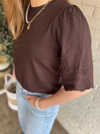 JDY JDYLAIR LIFE S/S NEW MIX TOP JRS CHOCOLTE TORTE