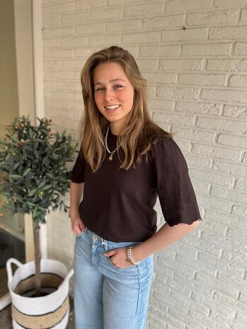 JDY JDYLAIR LIFE S/S NEW MIX TOP JRS CHOCOLTE TORTE