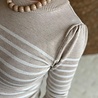 ICHI IHLULS PUFF LS OATMEAL WHITE STRIPE