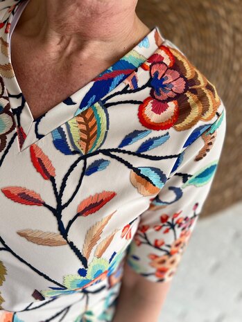 Mi Piace T-SHIRT TRAVELSTOF 202271 MULTICOLOR BLOOM PRINT