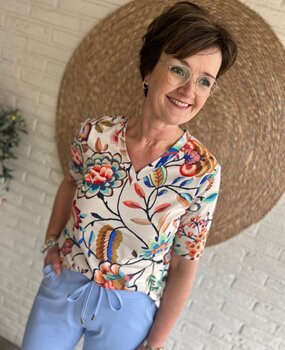 Mi Piace T-SHIRT TRAVELSTOF 202271 MULTICOLOR BLOOM PRINT