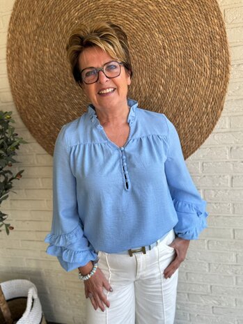 Ydence BLOUSE JACKIE LIGHT BLUE
