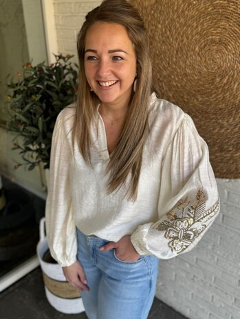 Ydence BLOUSE ROSE ECRU