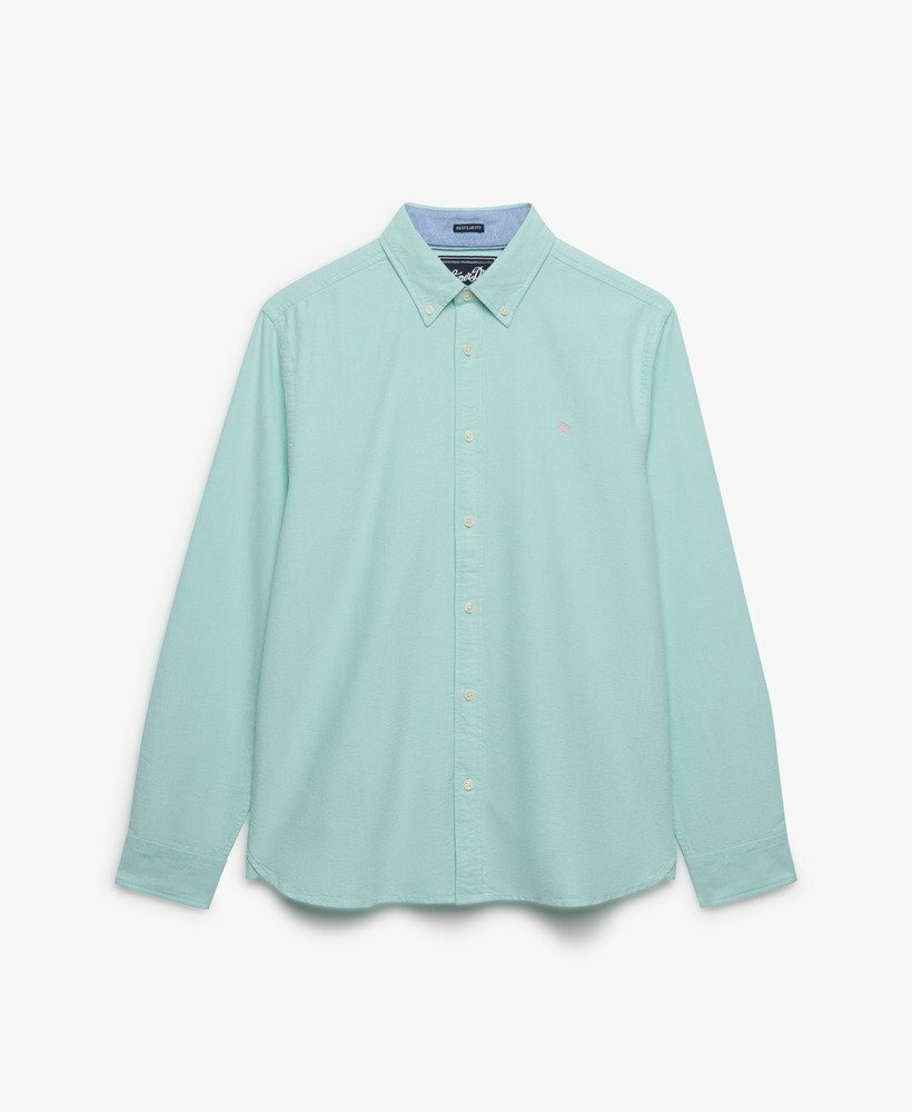 Superdry PREPPY EXFORD L/S SHIRT SPEARMINT LIGHT GREEN CHAMBRAY
