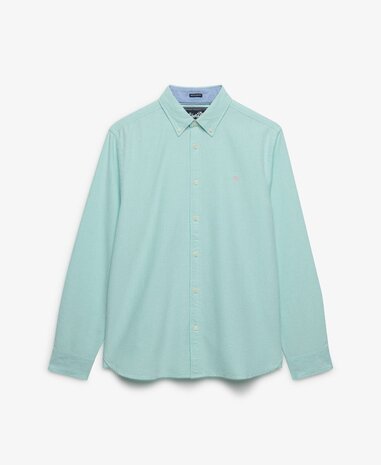 Superdry PREPPY EXFORD L/S SHIRT SPEARMINT LIGHT GREEN CHAMBRAY