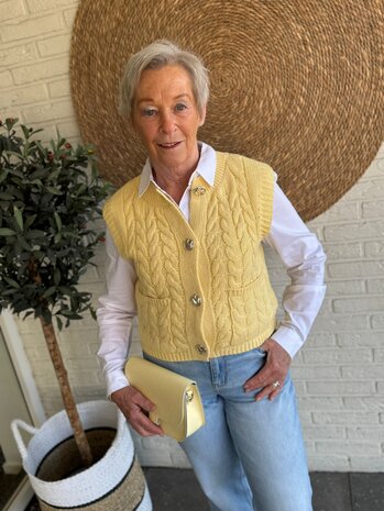 JDY JDYANNALISE S/L O-NECK CABLE VEST KNT