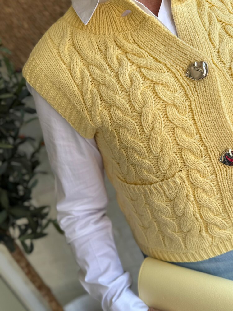 JDY JDYANNALISE S/L O-NECK CABLE VEST KNT