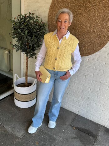 JDY JDYANNALISE S/L O-NECK CABLE VEST KNT