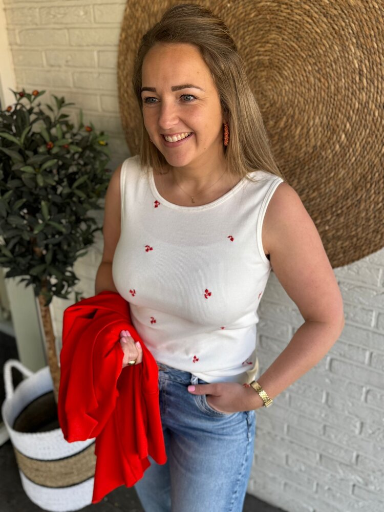 ICHI IHPALMA TO3 CLOUD DANCER/FIERY RED