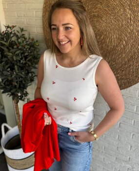 ICHI IHPALMA TO3 CLOUD DANCER/FIERY RED