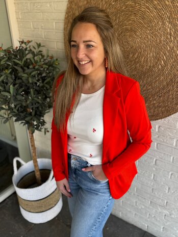 ICHI IHPALMA TO3 CLOUD DANCER/FIERY RED