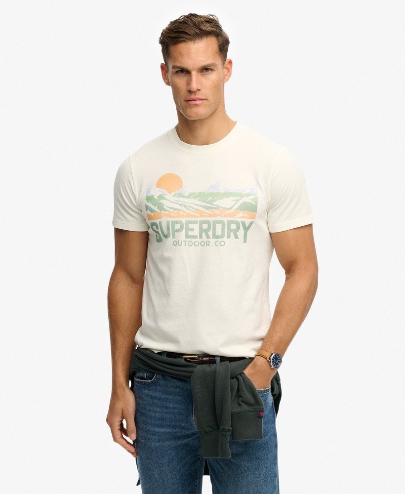 Superdry OUTDOORS MOUNTAIN RLXD TEE OFF WHITE