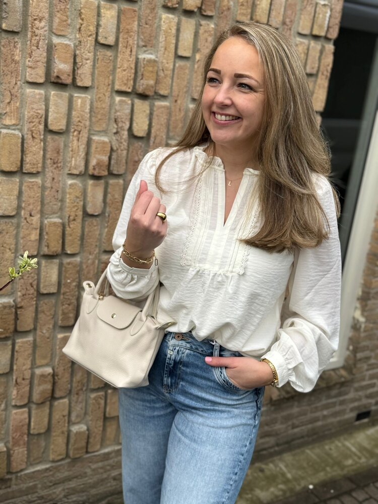 JDY JDYRACHEL LIFE L/S PINTUCK TOP WVN NOOS CLOUD DANCER