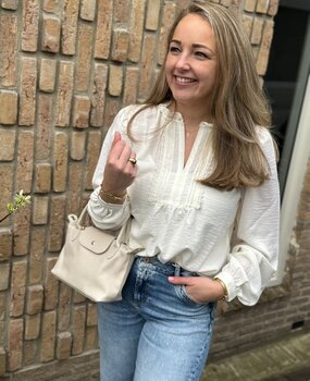 JDY JDYRACHEL LIFE L/S PINTUCK TOP WVN NOOS CLOUD DANCER