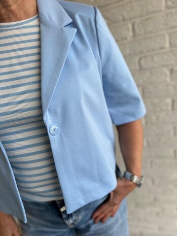 ICHI IHKATE SUS CROPPED BL POWDER BLUE