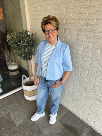 ICHI IHKATE SUS CROPPED BL POWDER BLUE