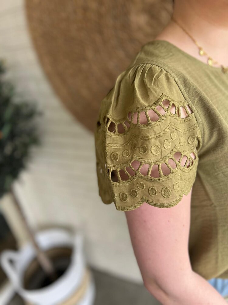 JDY JDYHANNAH LIFE S/S LACE TOP WVN