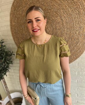 JDY JDYHANNAH LIFE S/S LACE TOP WVN