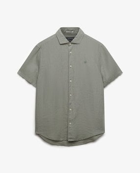 Superdry RIVIERA S/S LINEN SHIRT BAY GREEN