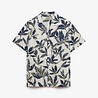 Superdry CABANA POOLSIDE S/S SHIRT BANANA LEAF ECRU