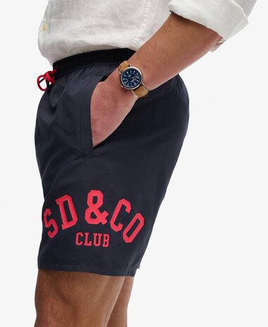 Superdry PRINTED LOGO 16 SWIM SHORT ECLIPSE NAVY